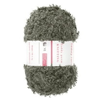 1 Skeins Eyelash Yarn Polyester Yarn Fur Soft Fluffy Chunky Yarn Fuzzy Eyelash Yarn Deep Gray for Crocheting Knit DIY Clothes Bag - 55Yard/50m, 3.53oz