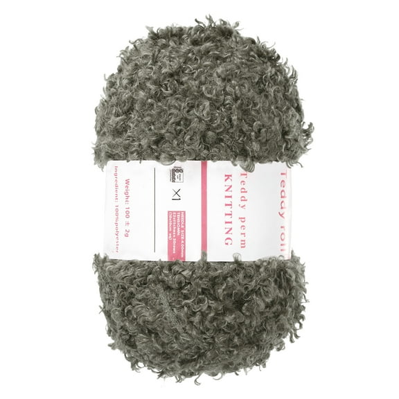 1 Skeins Eyelash Yarn Polyester Yarn Fur Soft Fluffy Chunky Yarn Fuzzy Eyelash Yarn Deep Gray for Crocheting Knit DIY Clothes Bag - 55Yard/50m, 3.53oz