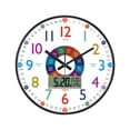 thumbnail image 2 of Reloj de pared infantil, 12", reloj educativo redondo multicolor silencioso para la enseñanza Estilo C, 2 of 9
