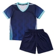 thumbnail image 3 of YONGHS Soccer Uniforms for Kids Boys Football Jersey Tee Shirt and Sport Shorts Team Training Outfit Navy Blue 5-6, 3 of 7