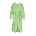 thumbnail image 5 of CYRBOKO Dresses for Girls, A-line Gradient Long Sleeve Party Mid-Length Dresses Green Size 14-15T, 5 of 6