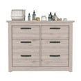thumbnail image 4 of Treevol Furniture, 6 Drawer Double Dresser Toret,6 Drawer Double Dresser, Metal Hardware, Light Gray- Bedroom, 4 of 6
