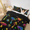 thumbnail image 4 of Juego de fundas de edredón Homewish Neon Mushroom, tamaño king, 3 unidades, 4 of 7