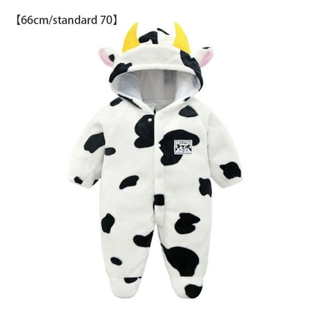 

Jumpsuit Flannel Warm Romper Cartoon Animal Hooded Newborn Outfits 66cm