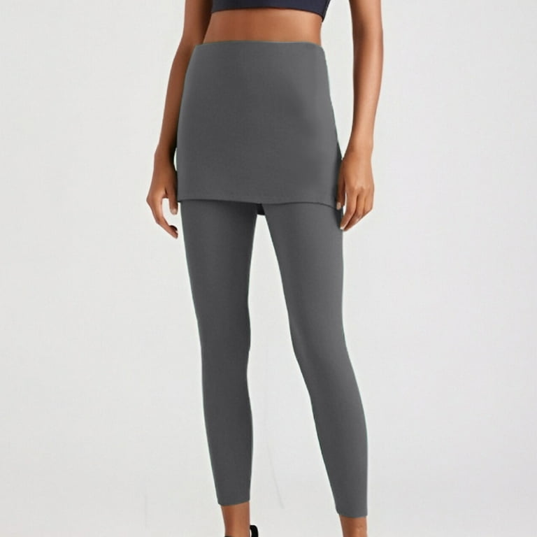 Jinhomg Skirt Leggings for Women Dressy Casual Solid Yoga Pants