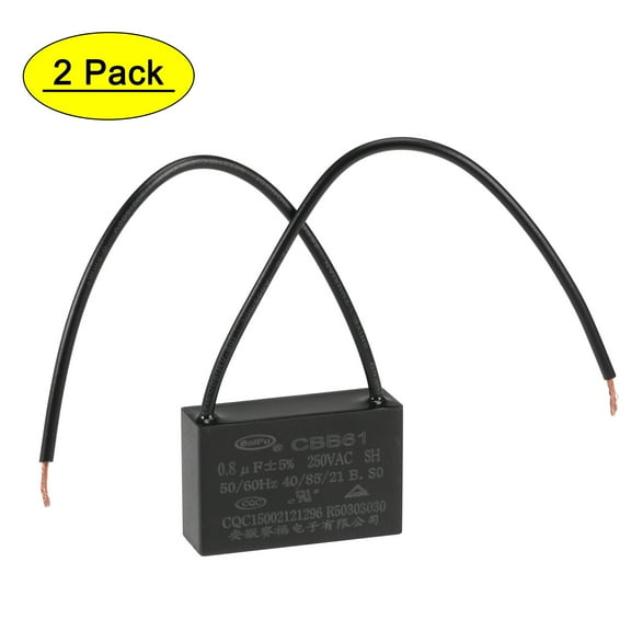 Uxcell 0.8uF 250V AC 2 Wires CBB61 Ceiling Fan Capacitors 2 Pack