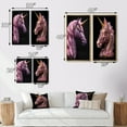 thumbnail image 4 of Designart "Pink Glam Unicorn with Gold Horn I" Fantasy Unicorn Framed Wall Art Set Of 2 - Children's Art Pink Frame Gallery Set For Office Decor, 4 of 6