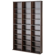 SKYSHALO Media Organizer Cabinet, 9-Tier DVD Rack for 756 CDs, Flexible CD Shelving with 27 Units, Safeguards & Sorts Music, Films, Video Games & Collectibles, Espresso Finish