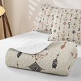 thumbnail image 4 of Erosebridal Vintage Aztec Quilt King, Retro Dream Catcher King Coverlet Set, Off White Terracotta Black 3 Pieces, 1 Bedspread and 2 Pillowcases, 4 of 7