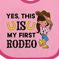 thumbnail image 4 of Inktastic Yes, This is My First Rodeo- Cowgirl in Hat and Boots Girls Baby Bib, 4 of 4