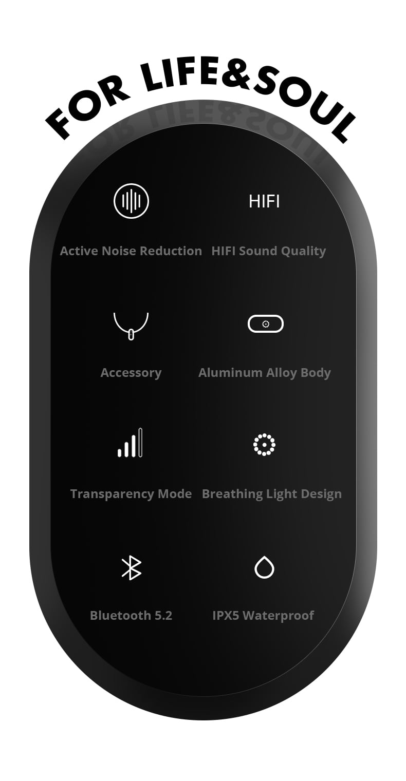 Seetoy Wireless Earbuds with Wearing Decoration Function, Earphones Bluetooth 5.2 Running, IPX5 Waterproof Earphones, Aluminium Alloy Body Stylish Design, Silvery