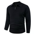 thumbnail image 2 of SYMOID Mens Black Half Zip Polo Collar Sweater - Acrylic, Long Sleeve, Soft Easy-Care, Slightly Fitted, Smart Casual, Sizes M-XXXL,Size 3XL, 2 of 5