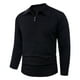 thumbnail image 2 of pstuiky camisa de manga larga para hombre, Suéter de punto de manga larga con media cremallera y cuello informal de color liso para hombre Tops casuales para hombres m, 2 of 5