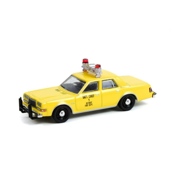 1982 Plymouth Gran Fury, Yellow - Greenlight 67020C/48 - 1/64 scale Diecast Model Toy Car
