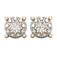 thumbnail image 2 of Dazzlingrock Collection Round White Diamond Cluster Beaded Stud Earrings for Women (0.10 ctw, Color I-J, Clarity I1-I2) in 18K Rose Gold, 2 of 5