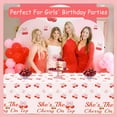 thumbnail image 4 of 3pcs Cherry Birthday Decorations Tablecloths, Large Size Cherry and Bows Birthday Decorations Table Cloth for Cherry Themed Party, 54 x 108 Inch, 4 of 6