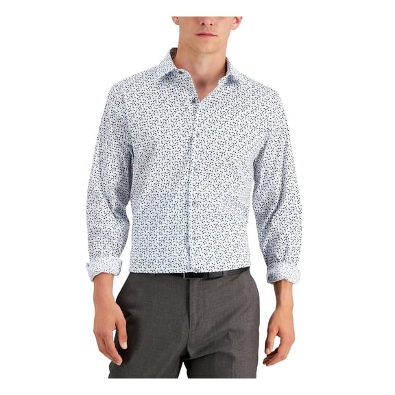 Alfani Mens Slim Fit Button Down Dress Shirt
