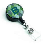 Carolines Treasures CJ1020-BBR Monogram Initial B Blue Argoyle Retractable Badge Reel