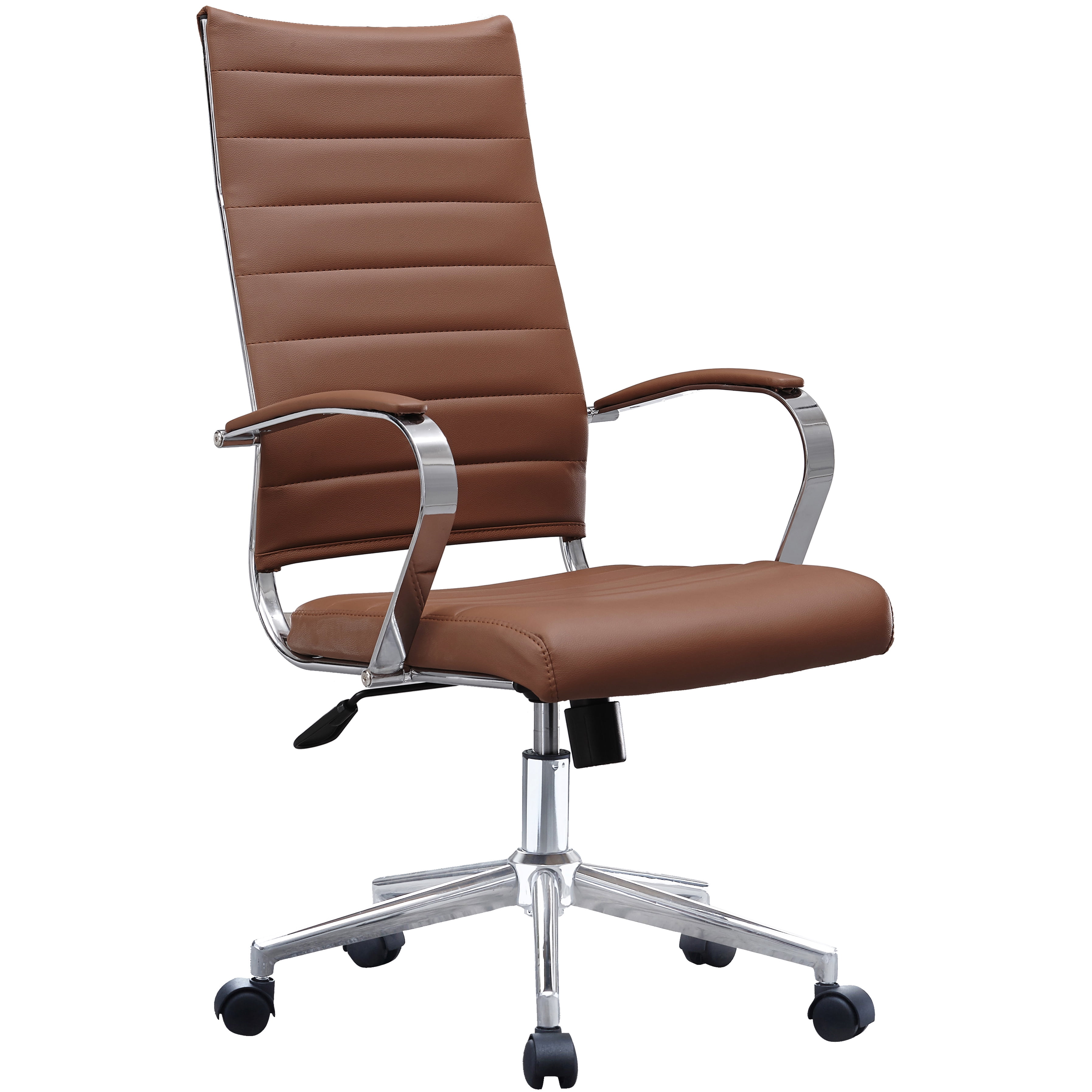 Offce Chair Ribbed Modern Ergonomic Office Chair Ribbed High Back PU
