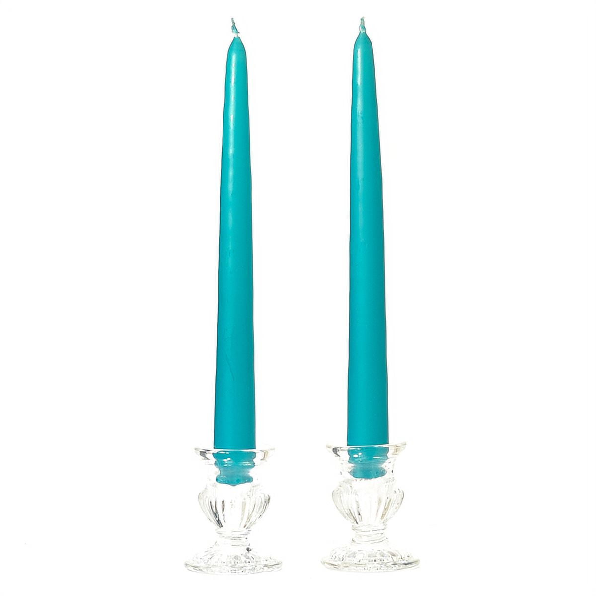 1 Pair Taper Candles Unscented 12 Inch Mediterranean Blue Tapers .88 in
