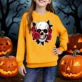 thumbnail image 4 of Makaor Hoodie Girls Boys Halloween Pullover Sweatshirts Ghost Long Sleeve Coats Fleece Cute Fall Clothes Pockets, 4 of 8