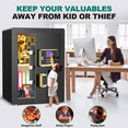 thumbnail image 4 of Gemaisil 4.5 Cuft Large Safe Box, Digital Keypad Home Security Safe With Fireproof Waterproof Bag & Adjustable Shelf, 4 of 11