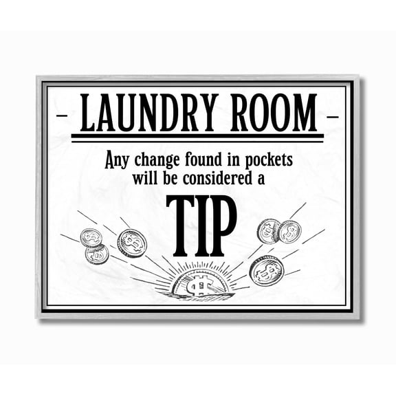 Stupell Home Décor Industries Laundry Room Tips Funny Bathroom Word Design Framed Wall Art by The Saturday Evening Post