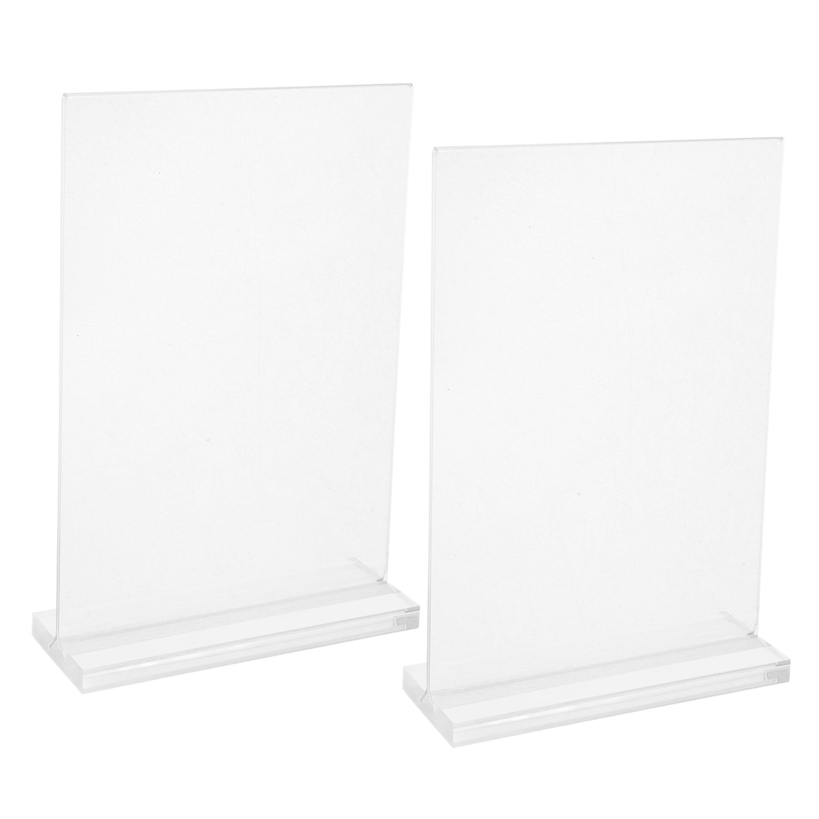 2Pcs Clear Display Stand A6 Double Sided T Shape Flyer Holder Vertical Menu Flyer Holder For Office Restaurant Home Transparent