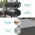 thumbnail image 2 of 10 Piece Outdoor Dining Set, All-Weather Wicker Sectional Sofa with Cushions, Pillows, Dining Table and Ottoman, Rattan Conversation Set for Garden, Porch, Lawn, Gray, 2 of 9