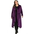 thumbnail image 1 of LELINTA Womens Plus Cardigan Sweaters Open Asymmetrical Draped Lightweight Cardigan Plus Size For Women Long Sleeve Shirt, XL-5XL, Black/ Purple, 1 of 7