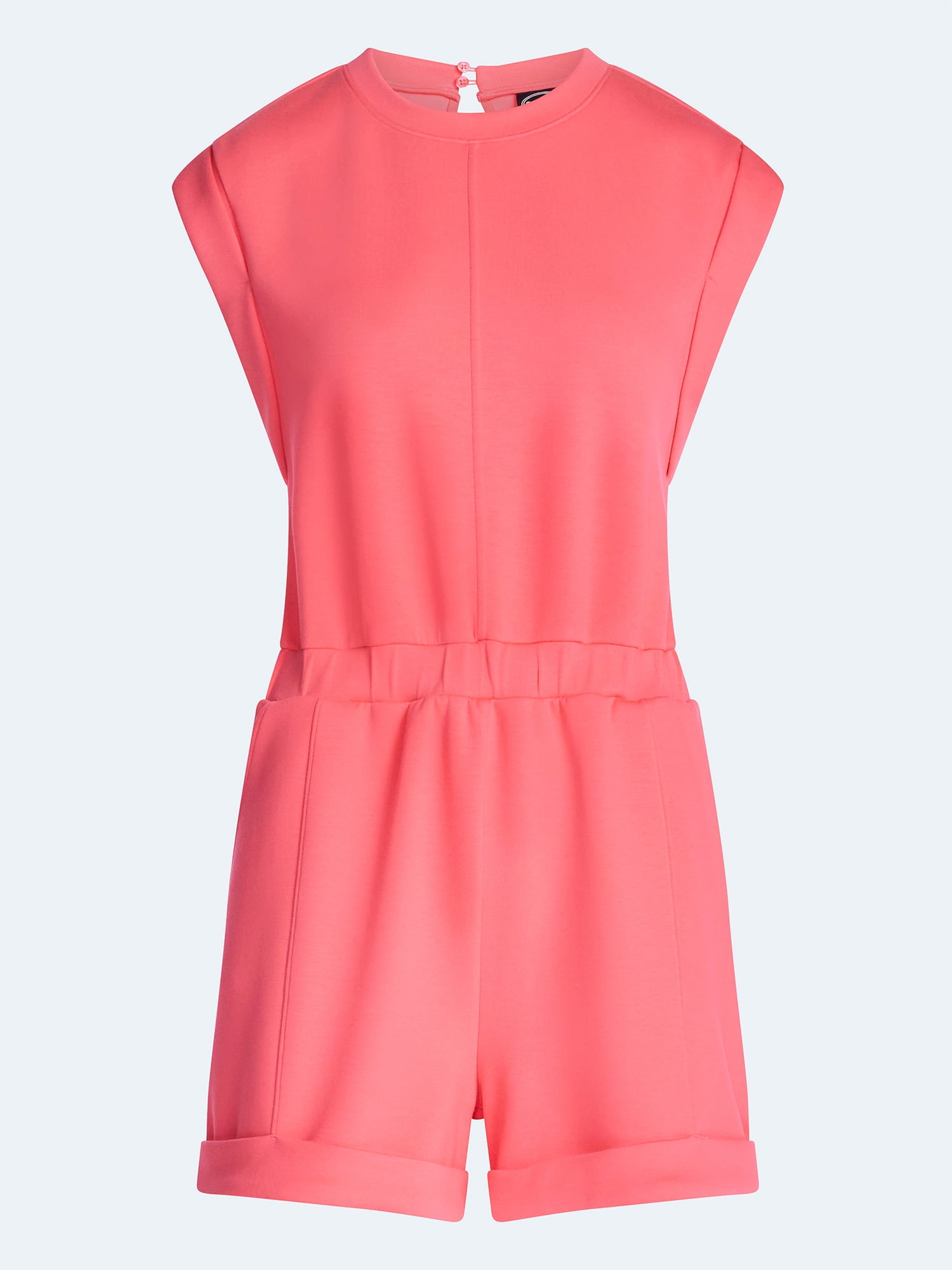 Scoop Women's and Women's Plus Scubaknit Crewneck Romper, Sizes XS-4X