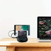 Techsmarter 5-Port USB Fast Charging Station for Multiple Devices with Wireless Charger Pad for iPhone 12, SE, 11, XR, XS, X, 8 Samsung S21, S20, S10, S9, S8, LG ThinQ, Androids, Motorola and More