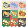 thumbnail image 3 of Ambesonne Pop Art Shower Curtain, Composition of Crabs, 69"Wx84"L, Pale Yellow and Orange, 3 of 5