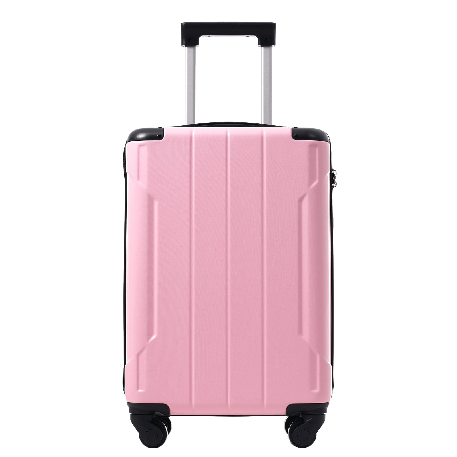 Euroco Carry-On Luggage Set 3 Piece,ABS Lightweight Durable Suitcase with Spinner Wheels, TSA Lock & 2 Packing Cubes,20 Inch Hardshell Airline Approved Luggage for Men Women Travel,Pink