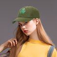 thumbnail image 2 of GDREDA Mens Summer Hat Three Leaves Pattern Baseball Cap Tongue Outdoor Sun Hat，Green, 2 of 5