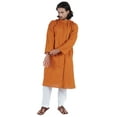 thumbnail image 2 of Atasi Designer Solid Kurta For Menâ€™s Mandarin Collar Cotton Ethnic Long Wear, 2 of 7