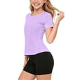 thumbnail image 6 of Amidoa Girls 2 Piece Outfits Summer Clothes Ruffle Sleeve Cute T Shirt Short Sleeves Casual Shorts Kids Clothing Sets Purple Size 12, 6 of 9