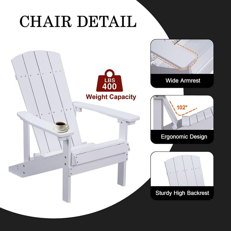 Cozyhom Pc Outdoor Patio Big Easy Outdoor Resin Adirondack Chair