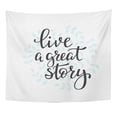 thumbnail image 1 of UFAEZU Live Great Story Quote Lettering Inspiration Graphic Hand Written Wall Art Hanging Tapestry Home Decor for Living Room Bedroom Dorm 60x80 inch, 1 of 2