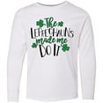 thumbnail image 3 of Inktastic St. Patrick's Day The Leprechauns Made me Do It Long Sleeve Youth T-Shirt, 3 of 5