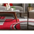 thumbnail image 4 of Infinity Home 600104 3 ft. 11 in. x 5 ft. 3 in. Ruby Galaxy Waves Area Rug - Grey & Red, 4 of 5
