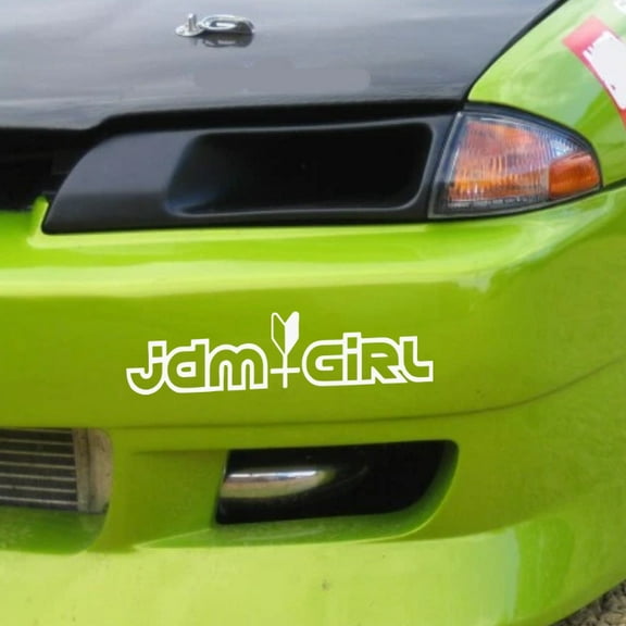JDM Girl Arrow Vinyl Decal Sticker Bumper Window Laptop 8x2" White