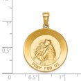 thumbnail image 2 of 14K Or Jaune Saint Anthony Grand Pendentif Médaille Ronde, 2 of 2