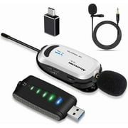 Alvoxcon Wireless Lapel Microphone for PC, Computer Android Smartphone, Laptop & Speaker