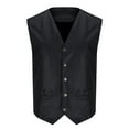 thumbnail image 3 of SwiftWear Men's Faux Leather Vests Western Cowboy Vest Slim Fit Waistcoat Casual Sleeveless Motorcycle Vests XXXL, 3 of 4