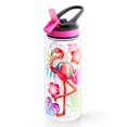 thumbnail image 1 of Homtune Bonita Botella De Agua Con Pajita Para Niños De La Escuela, Niñas, Sin Bpa, Tritan, A Prueba De Fugas, Fácil De Limpiar Y Asa De Transporte, 23 Oz/680 Ml, Flamenco, 1 of 5