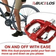 thumbnail image 4 of BUCKLOS SPD Pedals PD-M680 MTB Mountain Bike Clip in Dual Sided Pedals - Road Bike Flat & Clipless Sealed Bearing Bicycle Clips Pedal Compatible with Shimano SPD Cleats (9/16" Aluminum), 4 of 7