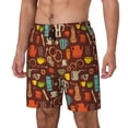 thumbnail image 2 of Haiem Retro Coffee Mens Swim Trunks with Compression Liner 2 in 1 Swimming Shorts Stretch Swimwear Quick Dry,Board Shorts-XX-Large, 2 of 9