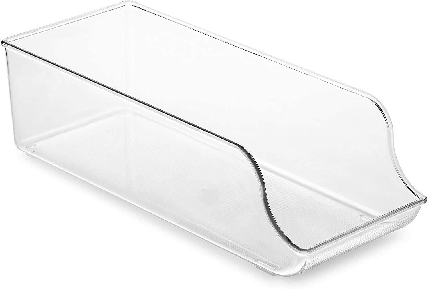 Set Of 8 Refrigerator Pantry Organizer Bins - Clear Food Storage Baskets for Kitchen, Countertops, Cabinets, Fridge, Freezer, Bedrooms, Bathrooms - Stackable Plastic Household Storage Containers