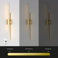 thumbnail image 4 of LED 12W Bathroom Mirror Light 32" Bush Gold Linear Wall Light for Living Room Staircase Bedroom,3000K Warm Light Triac Dimmable, 4 of 14